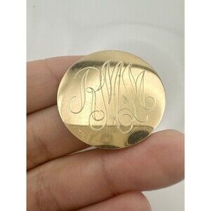 Vintage LAMODE Karatclad Yellow Gold Clad Monogram Brooch